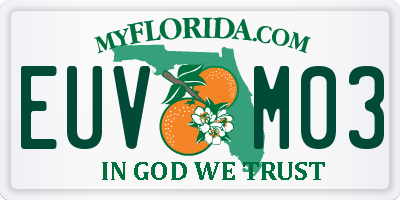 FL license plate EUVM03
