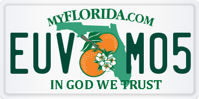 FL license plate EUVM05