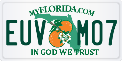 FL license plate EUVM07