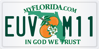 FL license plate EUVM11