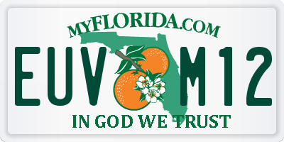FL license plate EUVM12