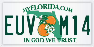 FL license plate EUVM14