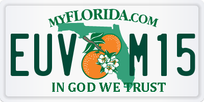 FL license plate EUVM15