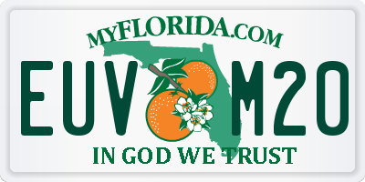 FL license plate EUVM20