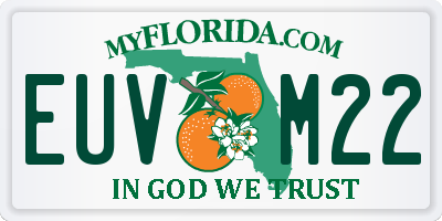 FL license plate EUVM22