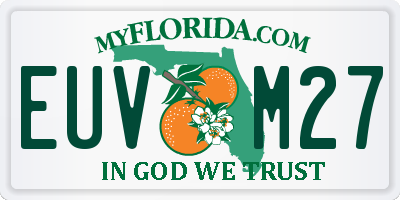 FL license plate EUVM27