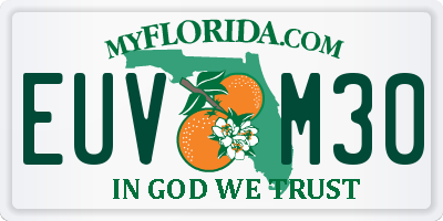 FL license plate EUVM30