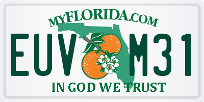 FL license plate EUVM31