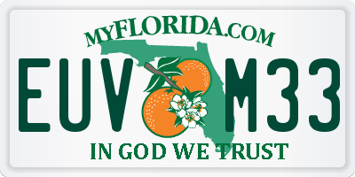FL license plate EUVM33