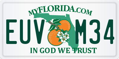 FL license plate EUVM34