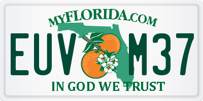 FL license plate EUVM37