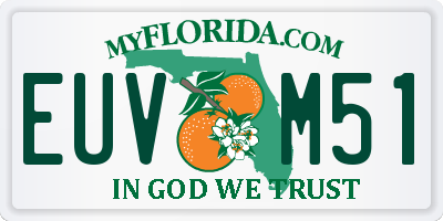 FL license plate EUVM51