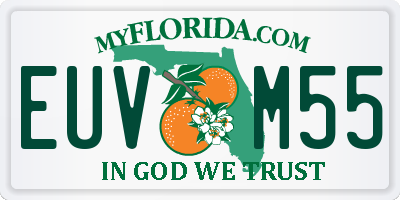 FL license plate EUVM55