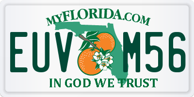 FL license plate EUVM56