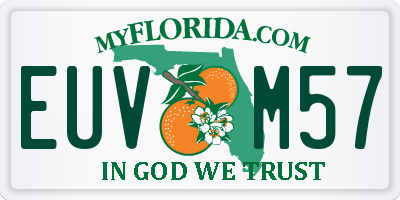 FL license plate EUVM57