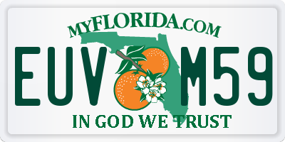 FL license plate EUVM59
