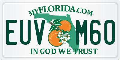 FL license plate EUVM60