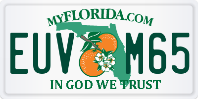 FL license plate EUVM65