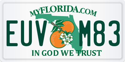 FL license plate EUVM83