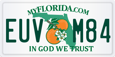 FL license plate EUVM84
