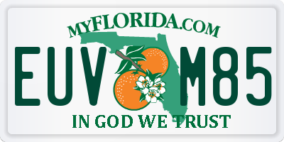 FL license plate EUVM85
