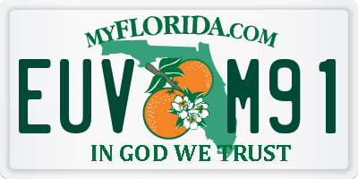 FL license plate EUVM91