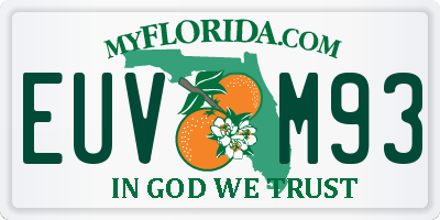 FL license plate EUVM93