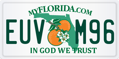 FL license plate EUVM96