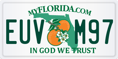 FL license plate EUVM97