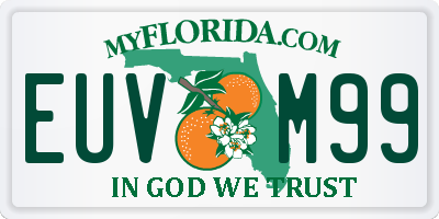 FL license plate EUVM99