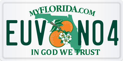 FL license plate EUVN04