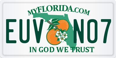 FL license plate EUVN07