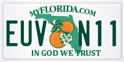 FL license plate EUVN11