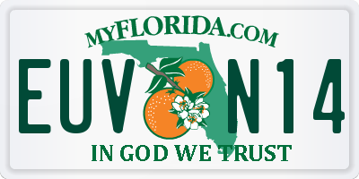 FL license plate EUVN14
