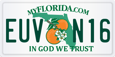 FL license plate EUVN16