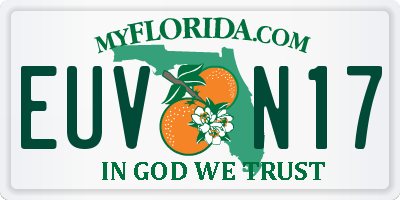 FL license plate EUVN17