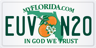 FL license plate EUVN20