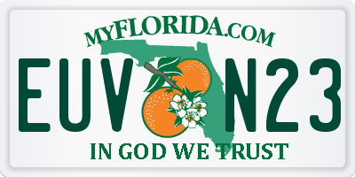 FL license plate EUVN23