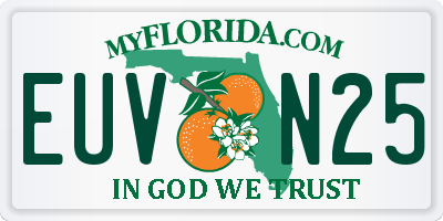 FL license plate EUVN25