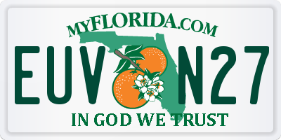 FL license plate EUVN27