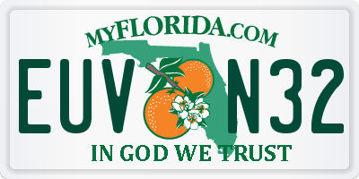 FL license plate EUVN32