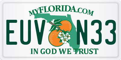FL license plate EUVN33