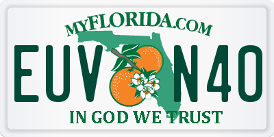 FL license plate EUVN40
