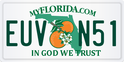 FL license plate EUVN51