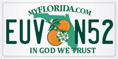 FL license plate EUVN52