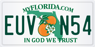 FL license plate EUVN54