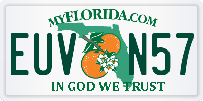 FL license plate EUVN57