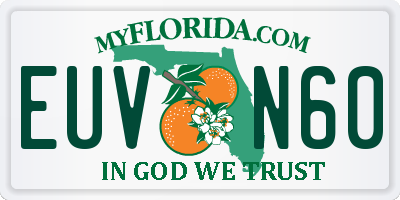FL license plate EUVN60