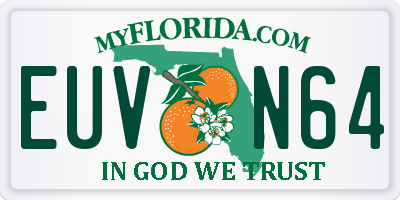 FL license plate EUVN64