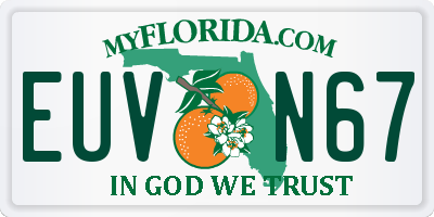 FL license plate EUVN67